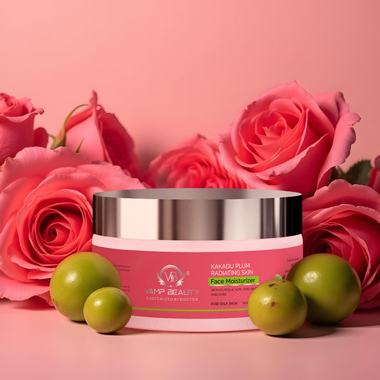 KAKDU PLUM RADIATING FACE MOISTURIZER WITH GOODNESS OF GLYCOLIC ACID, SHEA BUTTER & ROSE (50GM)