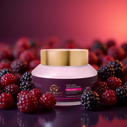 KOJIC ACID SKIN WHITENING NIGHT CREAM WITH NIACINAMIDE, LICORICE & MULBERRY (50GM)