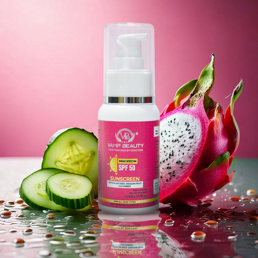BROAD SPECTRUM SUNSCREEN SPF 50 WITH GOODNESS OF FLAX SEEDS, DRAGON FRUIT & CUCUMBER (50ML)
