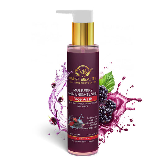 MULBERRY SKIN BRIGHTENING FACE WASH WITH GOODNESS OF RICE WATER, WINE EXTRACT & LICORICE (100ML)