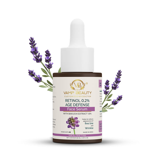 RETINOL 0.2% AGE DEFENCE FACE SERUM FOR ALL SKIN TYPE SERUM WITH GOODNESS OF BAKUCHI EXTRACT 1.0% (30ML)