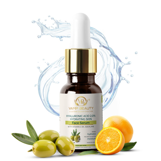 HYALURONIC ACID 2% HYDRATING FACE SERUM WITH GOODNESS OF VITAMIN C 5% & SQUALANE (15ML)