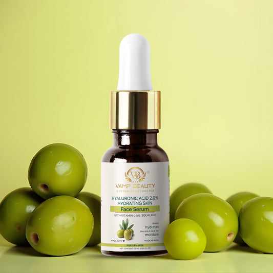 HYALURONIC ACID 2% HYDRATING FACE SERUM WITH GOODNESS OF VITAMIN C 5% & SQUALANE (15ML)