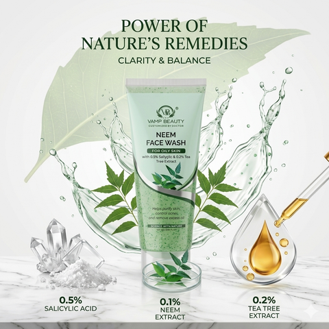NEEM FACEWASH FOR OILY SKIN WITH 0.5% SALICYLIC ACID & 0.2% TEA TREE EXTRACT