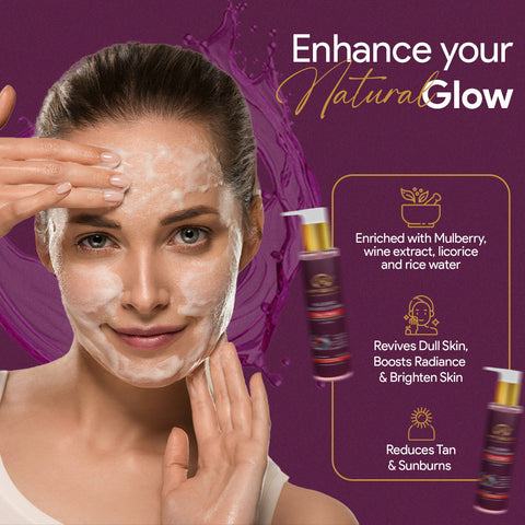 MULBERRY SKIN BRIGHTENING FACE WASH WITH GOODNESS OF RICE WATER, WINE EXTRACT & LICORICE (100ML)
