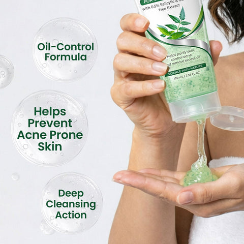 NEEM FACEWASH FOR OILY SKIN WITH 0.5% SALICYLIC ACID & 0.2% TEA TREE EXTRACT